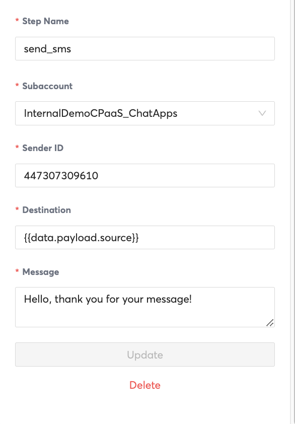 Example of Step Properties