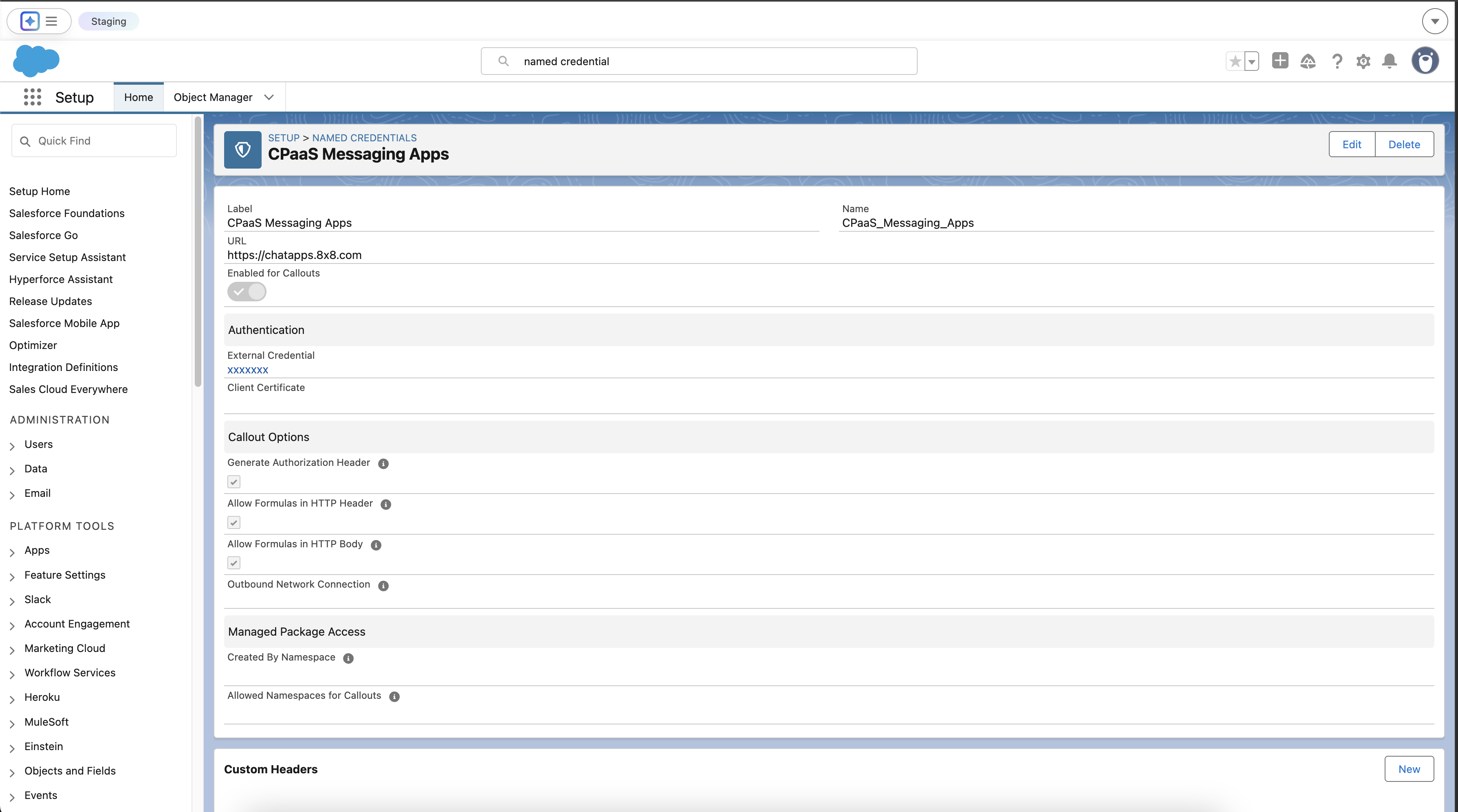 Completed Named Credential and External Credential