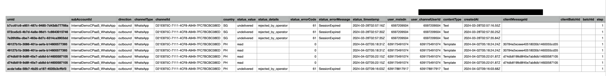 WhatsApp Export Columns 1/2
