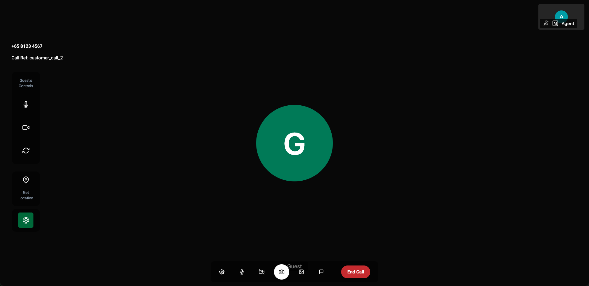 Call user interface (agent view)