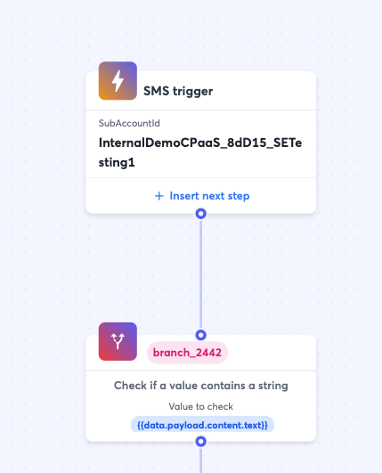 Inbound SMS as part of a Workflow Definition