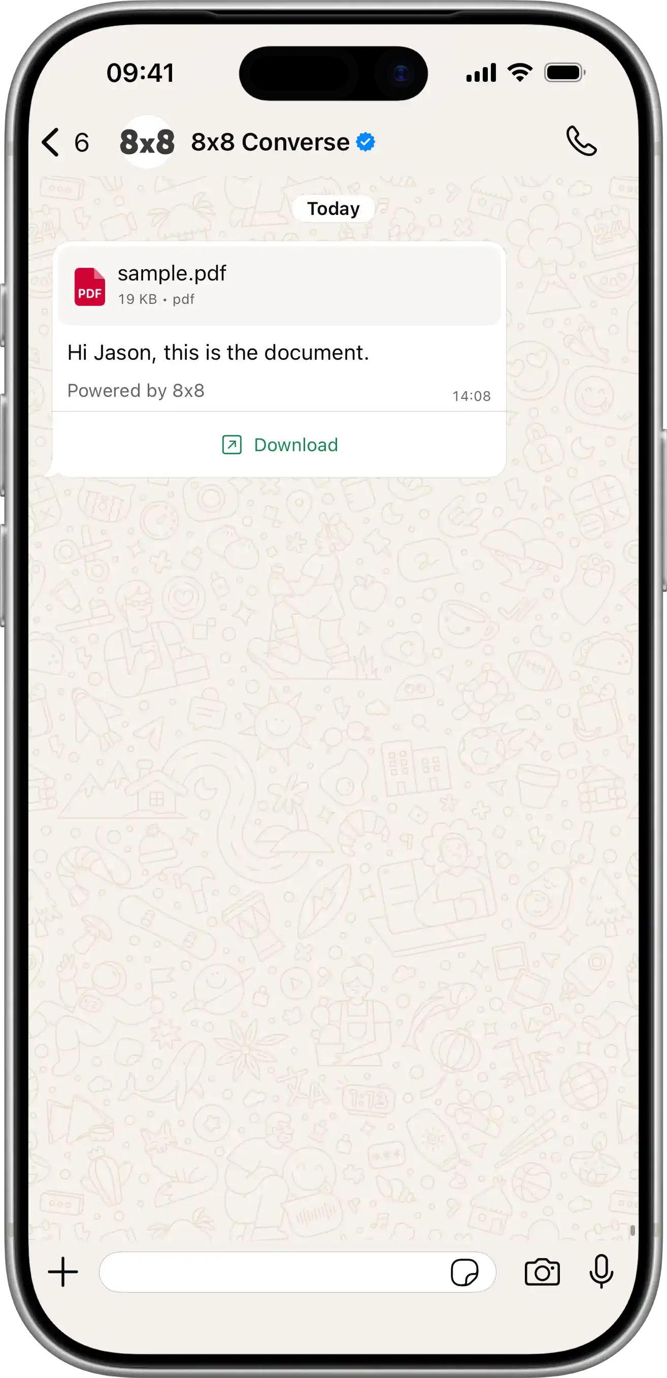 WhatsApp Document Header Template Example