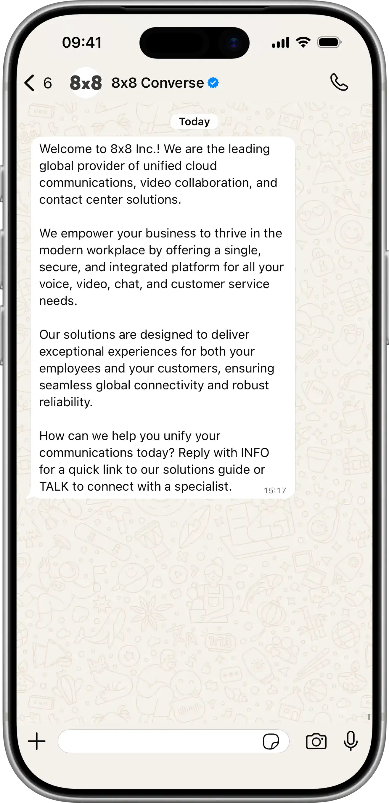WhatsApp Text Message Example