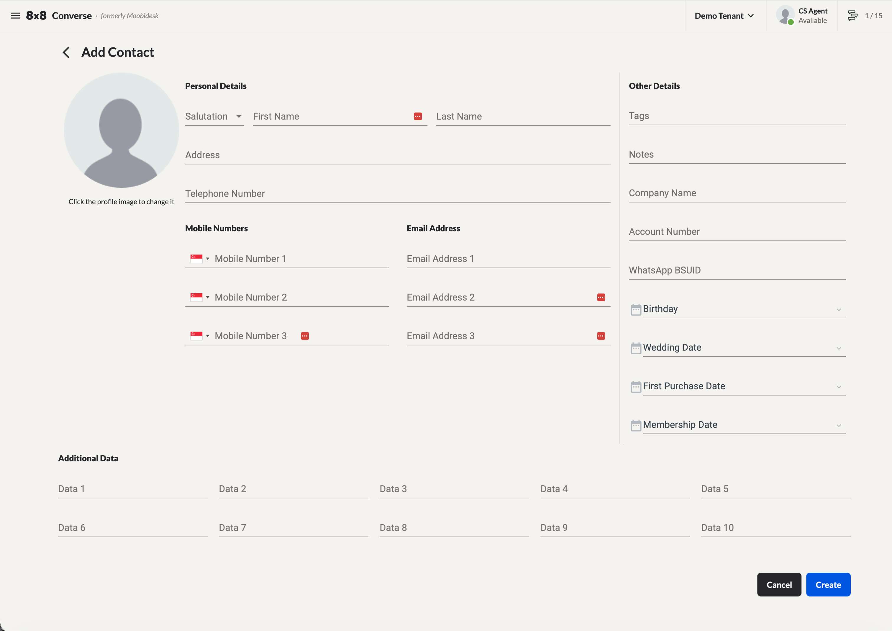 Add Contact form