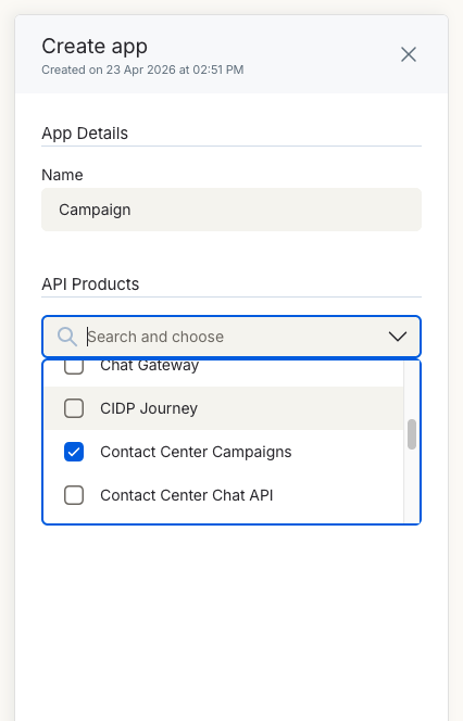 Create App Dialog