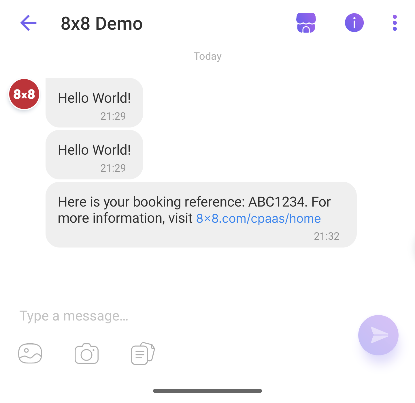 Viber text message including URL