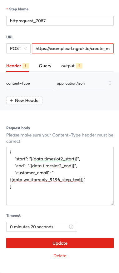 Example of Step Properties