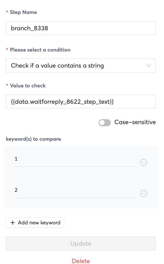Example of Step Properties