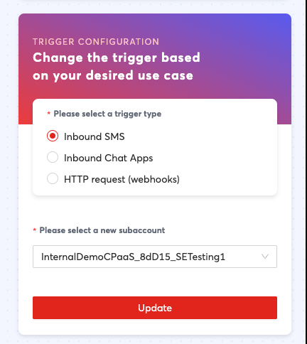 Inbound SMS Trigger Properties