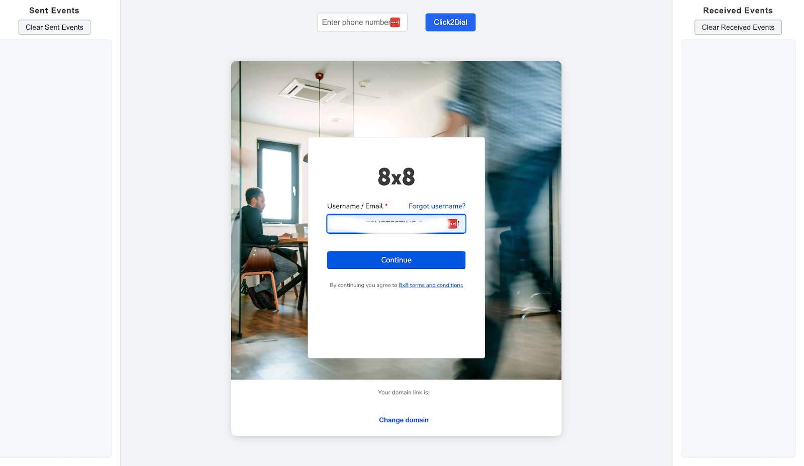 Maestro SDK VCC Login Page