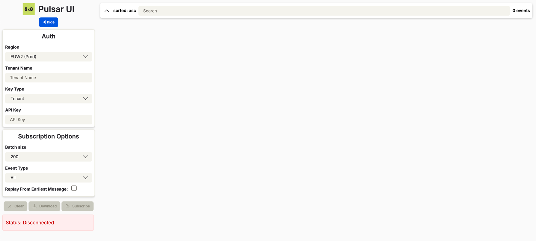 Pulsar UI - Connection Form