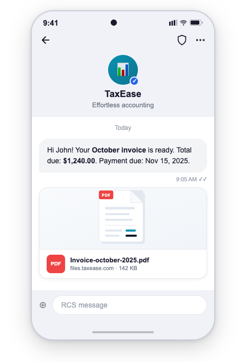 File and text message example