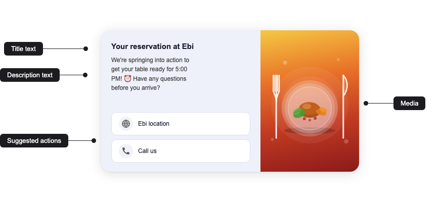 Rich card horizontal — Ebi reservation