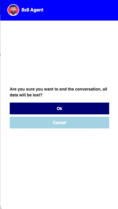 End conversation dialog with the custom theme applied